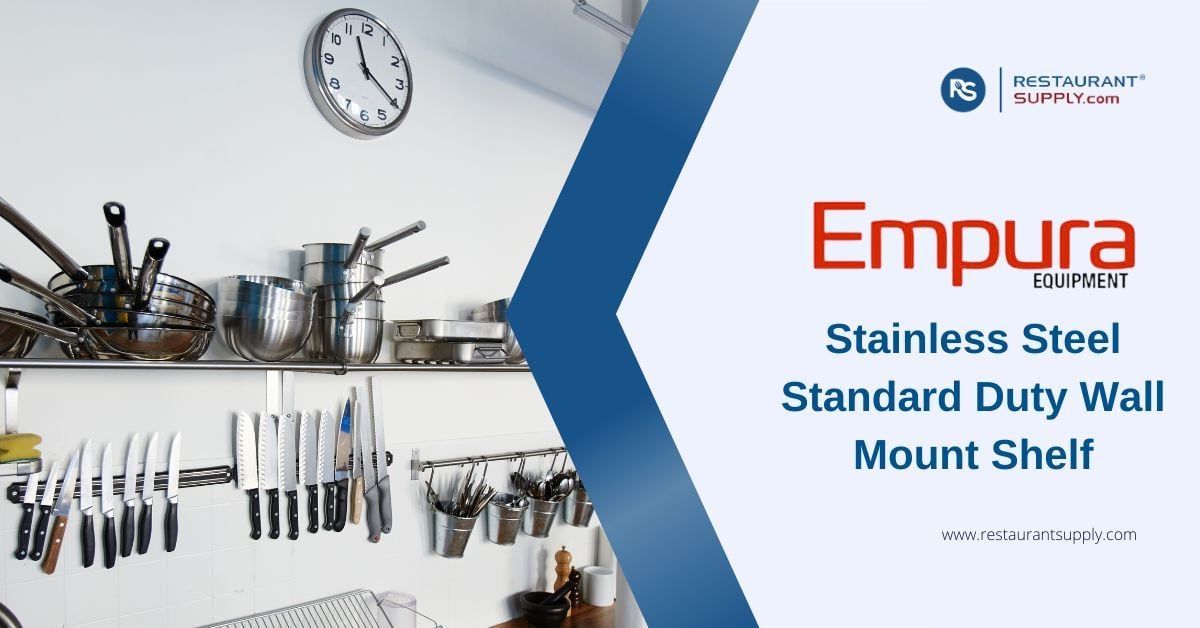 Empura 16-Gauge Stainless Steel Standard Duty Wall Mount Shelf with Brackets
