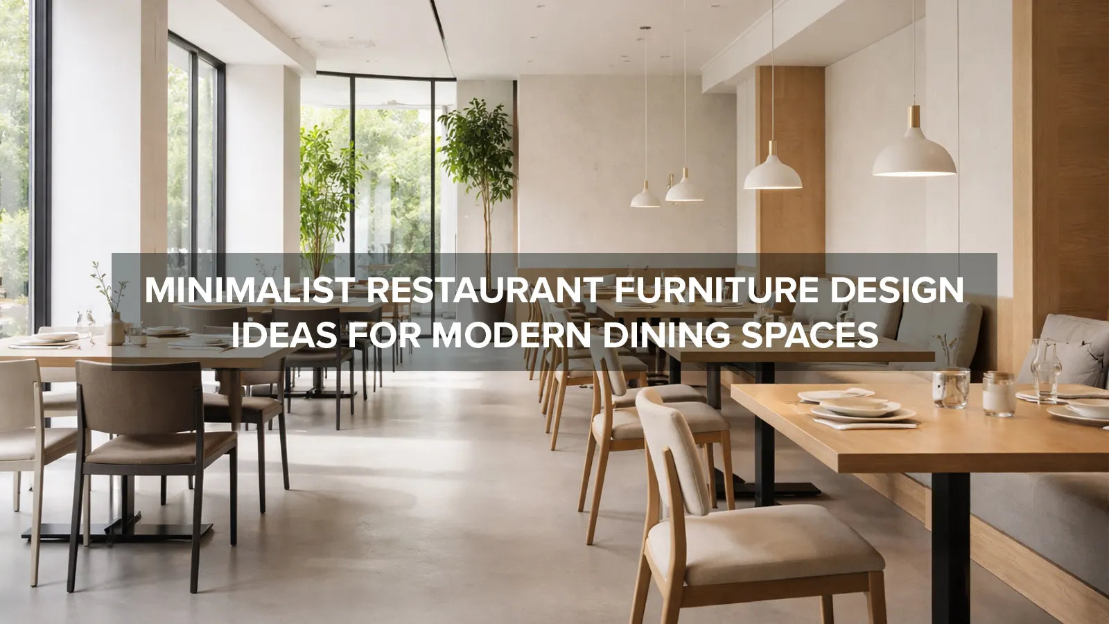  Minimalist restaurant interior with modern tables and chairs in a clean, open layout