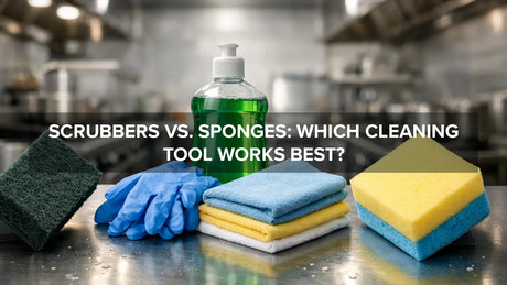 Comparison of scrubber pads and cleaning sponges used for kitchen cleaning tasks