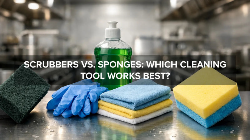 Comparison of scrubber pads and cleaning sponges used for kitchen cleaning tasks
