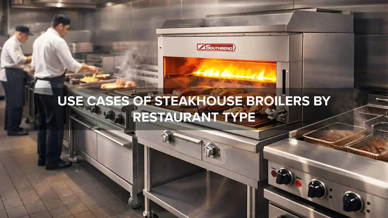 Steakhouse broiler cooking steaks in a commercial kitchen, illustrating use cases by restaurant type