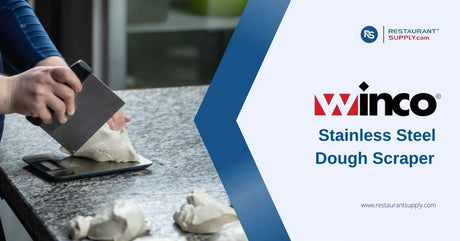 Winco Stainless Steel Dough Scraper with Wooden Handle