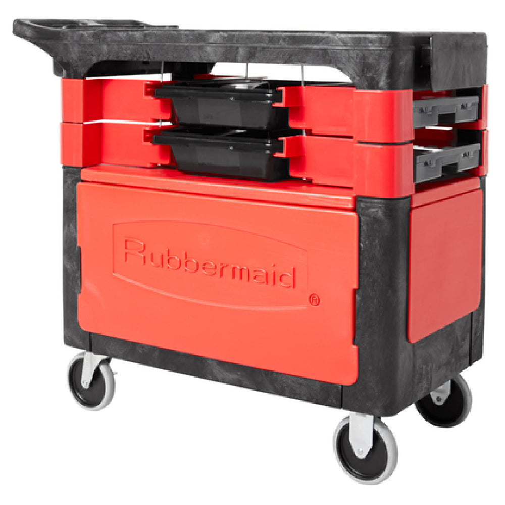 Rubbermaid FG618088BLA Trades Cart 38"L X 19-1/4"W X 33-3/8"H (2) Shelves