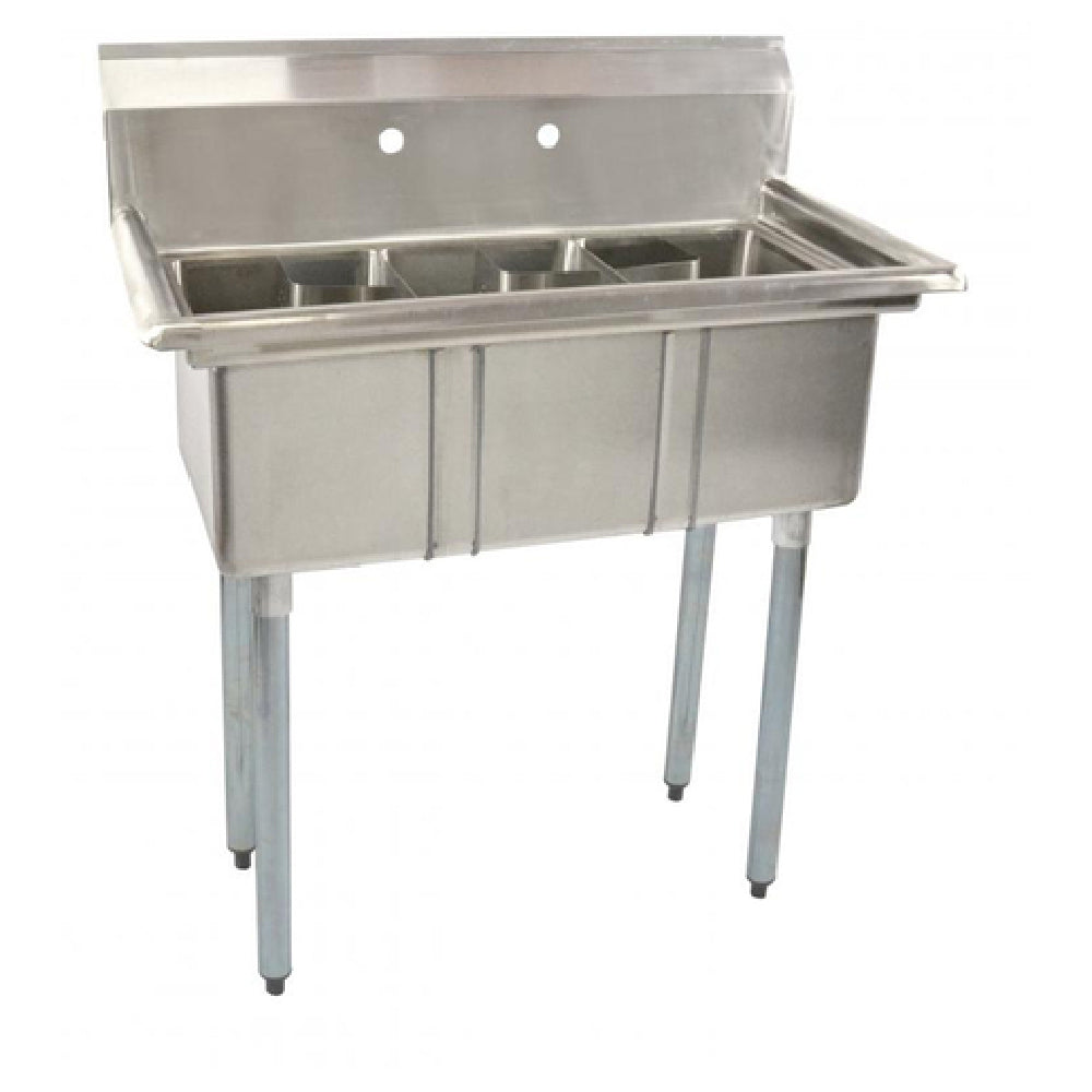 Omcan 39761 (39761) Space Saver Sink (3) 14" Front To Back X 10" Wide X 10" Deep Bowls