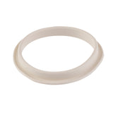 A white, round, slightly flexible Dispenser Gasket with a raised edge from TableCraft Products, photographed on a plain white background. The smooth gasket appears to be dishwasher safe and ideal for plumbing or sealing applications.