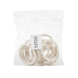 A clear plastic bag containing several off-white rubber rings, labeled with code 1370G, is shown against a plain white background. These are TableCraft Products Dispenser Gasket parts and are dishwasher safe for easy cleaning.