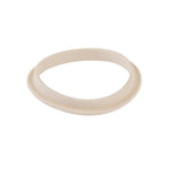 A single white, slightly oval rubber or silicone dispenser gasket with a flat base rests on a plain white background. The surface appears smooth and is evenly lit, showing minimal shadows. This TableCraft Products item is dishwasher safe.