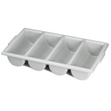A white plastic, stackable ice cube tray with four large, rounded rectangular compartments—each makes a single oversized ice cube. The tray is viewed at an angle on a white background and is dishwasher safe for easy cleaning.