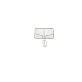 A rectangular nickel plated wire mesh basket with a handle, shown from above on a white background. The basket features fine mesh sides and a sturdy frame, with the handle extending straight down from the bottom center.