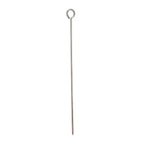 A long, thin stainless steel skewer with a pointed tip at one end and a small loop at the other, shown vertically on a plain white background. Durable and dishwasher safe for easy cleaning.