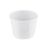 A small, plain white soufflé cup with a slightly flared rim and vertical ridges around the sides, set against a white background. Part of the Better Burger Collection, this cup is perfect for sauces, condiments, or sample servings.