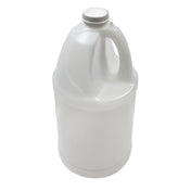 A large, opaque white polyethylene Jug Container with a screw-on cap and built-in handle, shown against a white background. The 1 gallon jug is cylindrical with a slightly tapered top, ideal for holding and pouring liquids.
