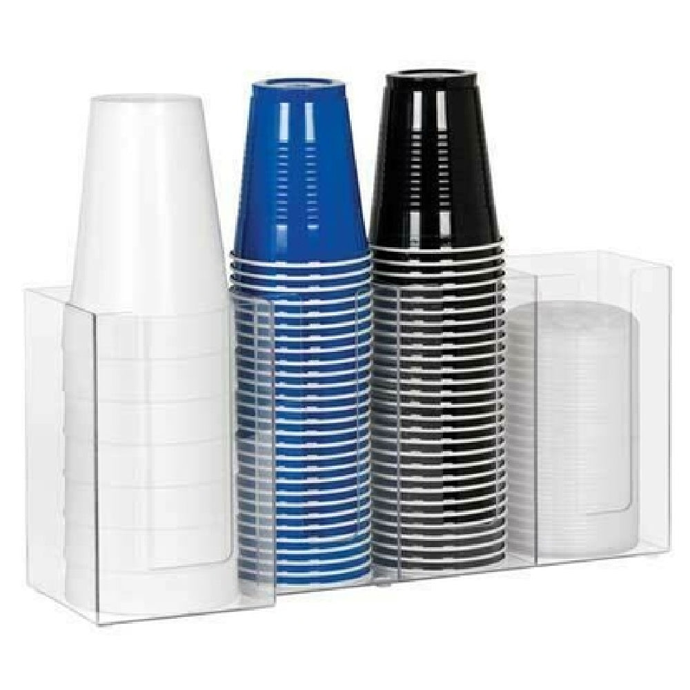 Dispense-Rite CTHL-4 - Lid/Cup Organizer, Horizontal, 4 Section: (3) 4" & (1) 5"