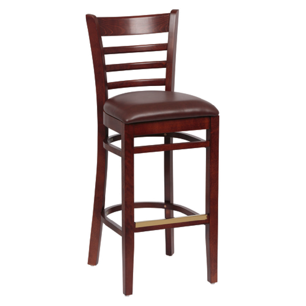Royal ROY 8002 W BRN - Bar Stool, Ladder Back, 17"L X 16-1/2"W X 43-3/8"H