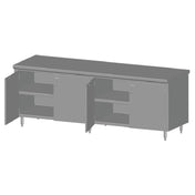 SPG 10CBT-30HD - Universal Stainless Work Table, Cabinet Case With Hinged Doors, 120"W X 30"D
