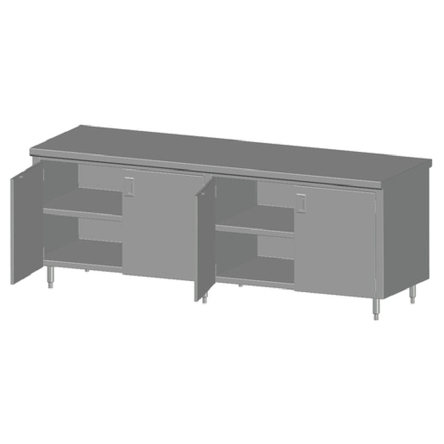 SPG 7CBT-24HD - Universal Stainless Work Table, Cabinet Case With Hinged Doors, 84"W X 24"D