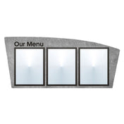 Hubert 81031 - Menu Board, 3-pocket, Wall-mount