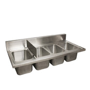 BK Resources DDI4-R5-1014HS Drop-In Sink (4) Compartment 48"W X 24"D