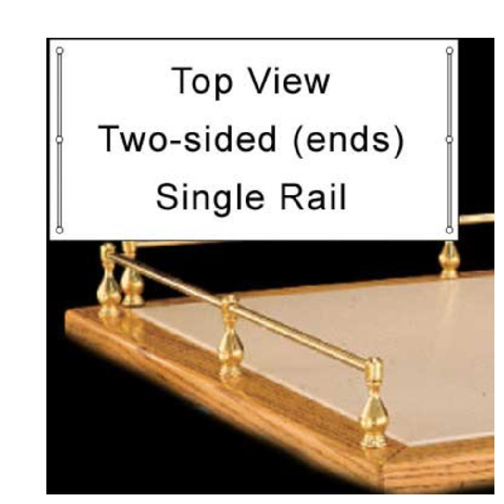 Forbes Industries 6020 Gallery Rails 2-sided (ends) Single Rail Brass