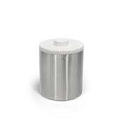 FOH RIB068BSS21 2qt Round Brushed Stainless Ice Bucket Silver With London White Lid