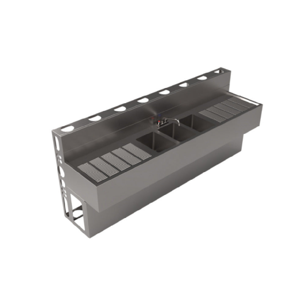 BK Resources UBDW-21-396TS - Underbar Sink, Three Compartment, 96”W X 21-1/4"D X 41"H Overall Size