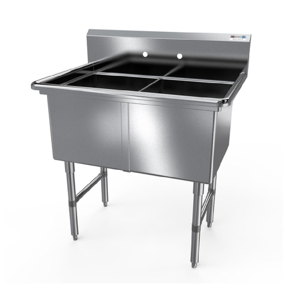 NBR Equipment 2SS-182414 Premium Sink Two-compartment 41-1/8"W X 29-1/2"D X 44-1/16"H Overall Size