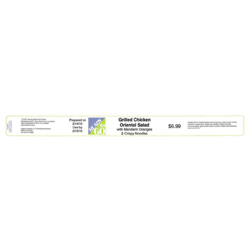 Hubert 48889 - Band-It Laser Labels, "Ready To Go", 13-3/4" X 1-1/8"H
