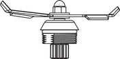Black and white line drawing of a fire sprinkler head, reminiscent of the technical precision found in Vitamix Advance Blade Assembly. The symmetrical design features a threaded base, circular deflector plate, and dome-shaped cap at the top.