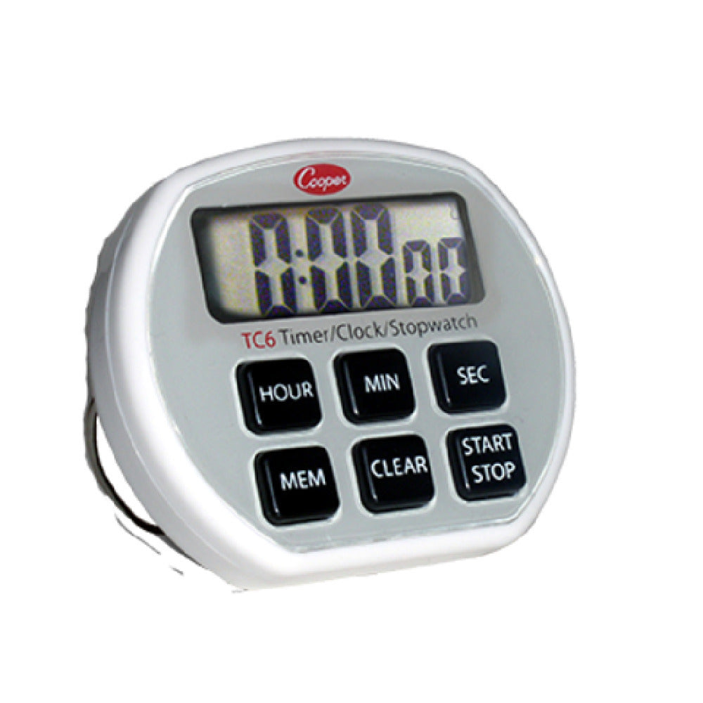 Cooper Atkins TC6-0-8 Digital Timer/Clock/Stopwatch 24-hour Counts Up And Down In One Second Increments