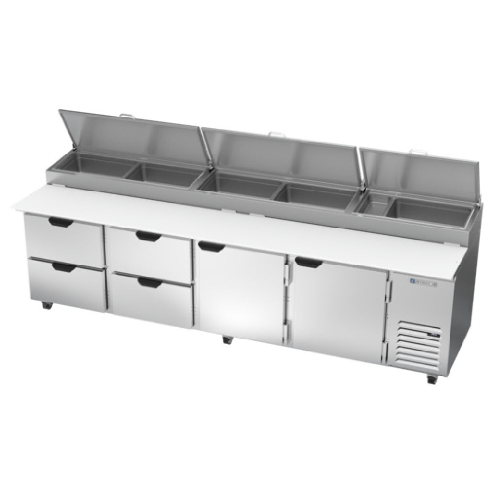 Beverage Air DPD119HC-4 Pizza Top Refrigerated Counter Four-section 119"W