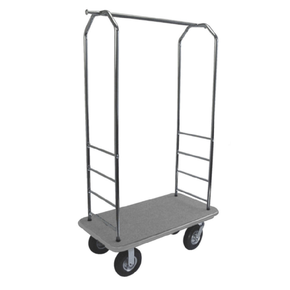 Central Specialties 2000GY-080-GRY Easy Mover™ Bellman's Cart 43"W X 23"D X 72-1/2"H 1" Tubular Chrome Frame