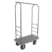 Central Specialties 2000GY-020-GRY Easy Mover™ Bellman's Cart 43"W X 23"D X 72-1/2"H 1" Tubular Chrome Frame