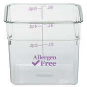 Cambro 6SFSCW441 CamSquare® Food Container 6 Qt. 8-3/8"L X 8-3/8"W X 7-1/4"H