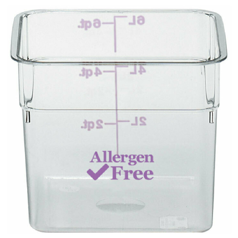 Cambro 18SFSCW441 CamSquare® Food Container 18 Qt. 11-1/4"L X 12-1/4"W X 12-5/8"H