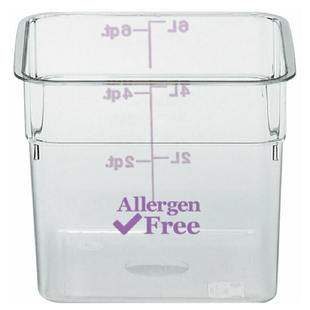 Cambro 18SFSCW441 CamSquare® Food Container 18 Qt. 11-1/4"L X 12-1/4"W X 12-5/8"H