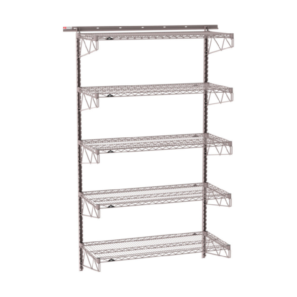 Metro SW-2148K4-85-5TIER - SmartWall Tall Wall Shelving Kit, Five-shelf, Components Include Wall Tracks