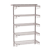 Metro SW-2148K4-85-5TIER - SmartWall Tall Wall Shelving Kit, Five-shelf, Components Include Wall Tracks
