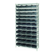 Quantum WR12-114CO Bin Wire Shelving System Conductive 36"W X 24"D X 74"H Overall Size