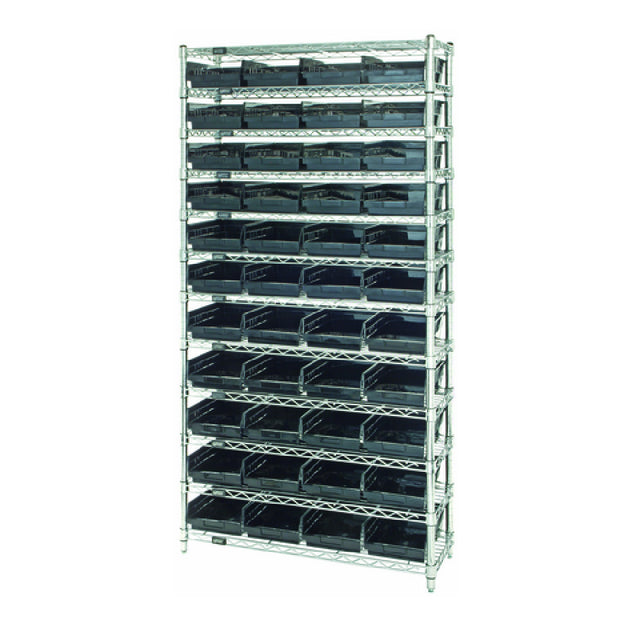 Quantum WR12-114CO Bin Wire Shelving System Conductive 36"W X 24"D X 74"H Overall Size
