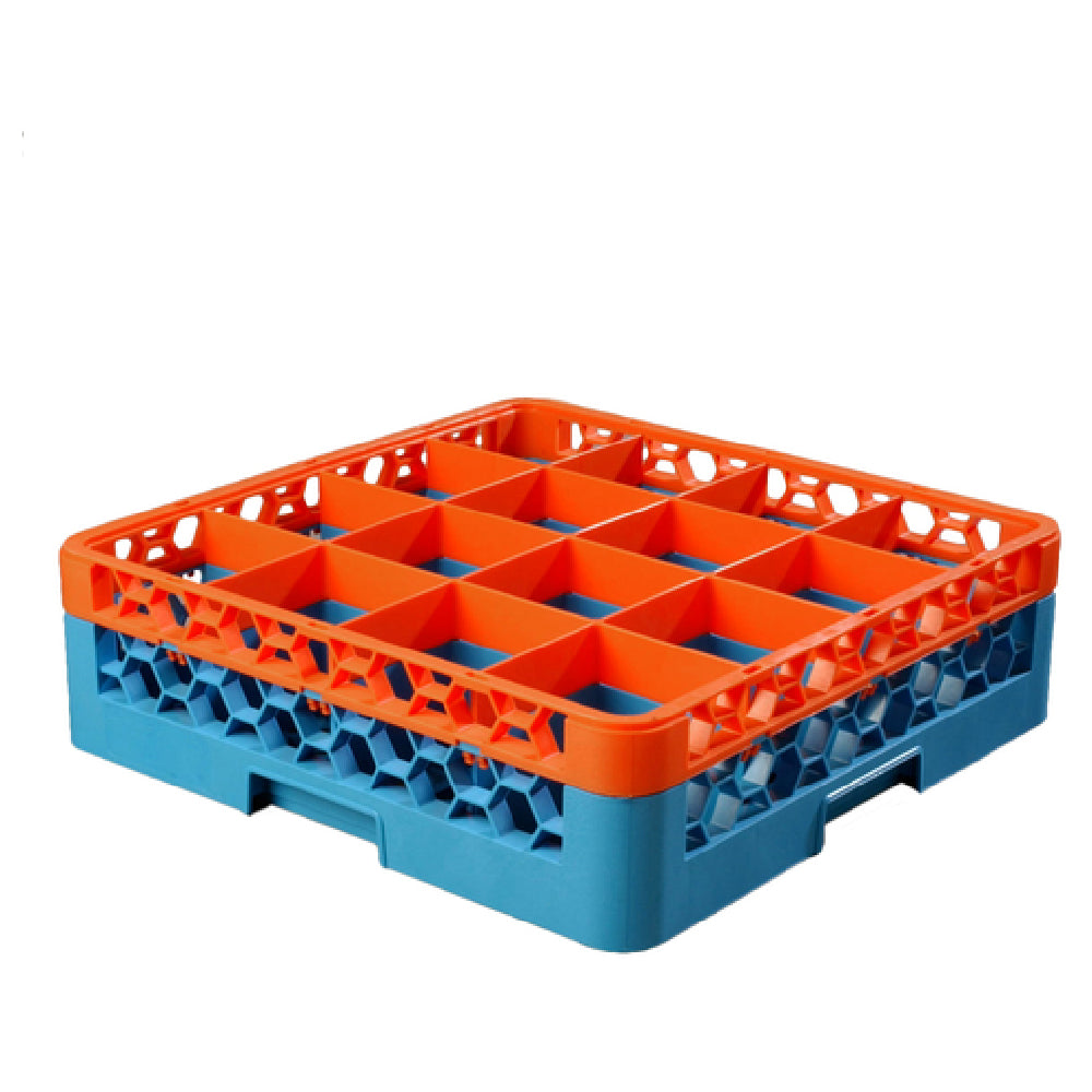 Carlisle RG16-1C412 Carlisle OptiClean™ Dishwasher Glass Rack 16-compartments (4-7/16" X 4-7/16") With (1) Color-coded Extender