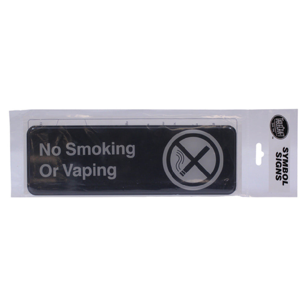 TableCraft Products 394564 - Cash & Carry Sign, 3" X 9", "No Smoking Or Vaping"