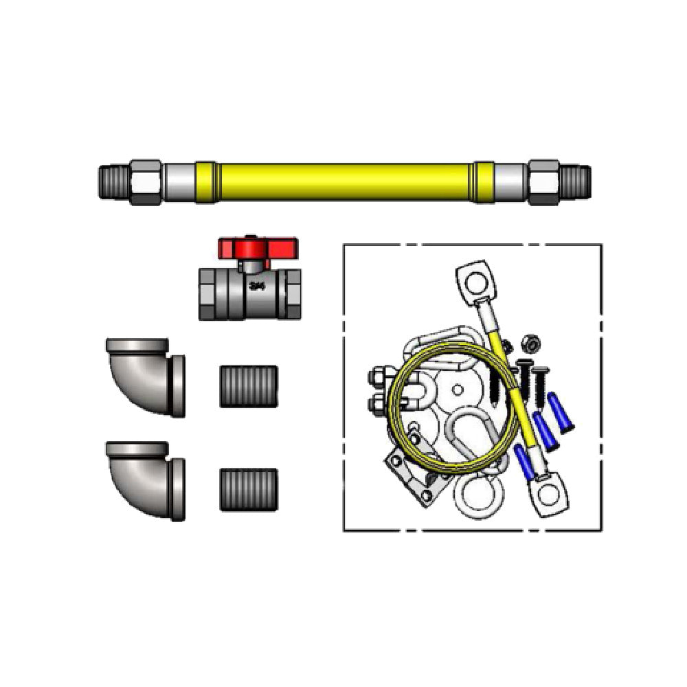 T&S Brass HG-4D-36K-FF Safe-T-Link Gas Connector Hose 3/4" Connection 36" Hose