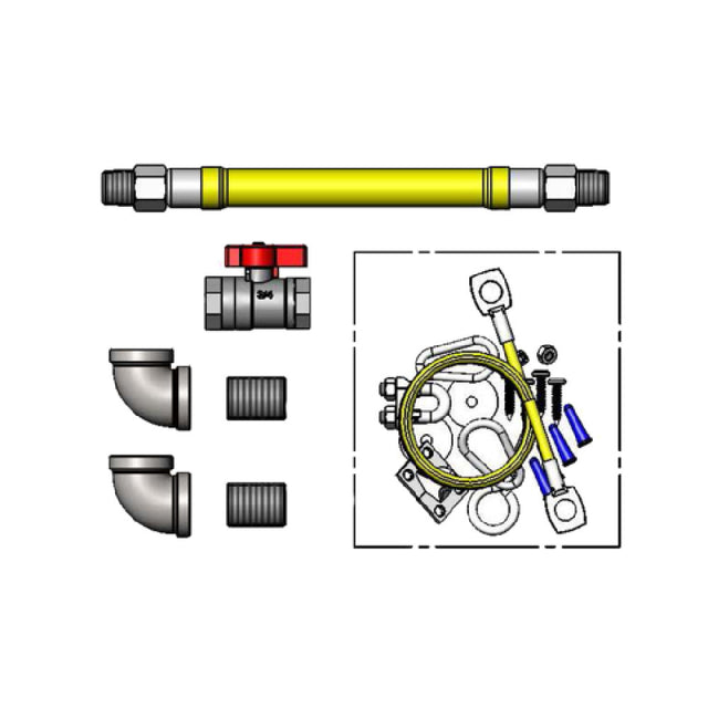T&S Brass HG-4D-36K-FF Safe-T-Link Gas Connector Hose 3/4" Connection 36" Hose