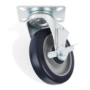 Steel Works Stainless SWPPPUBHC-5HDSB Plate Caster With Brake Heavy Duty