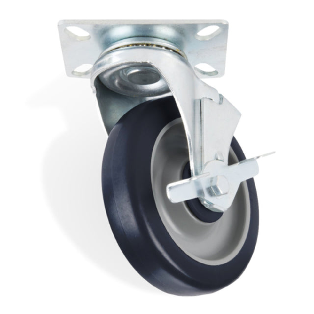 Steel Works Stainless SWPPPUBHC-5HDSB Plate Caster With Brake Heavy Duty