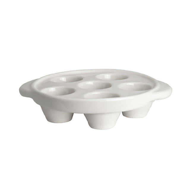 Steelite HL11655AWHA Escargot Plate 6 Hole 7-1/8" X 6" X 1-1/2"
