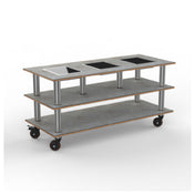 Steelite MGCMLD07GSXH - Modular Triple Warming Unit Grey Slate Brushed Stai, 71.0" X 29.5" X 35.0"