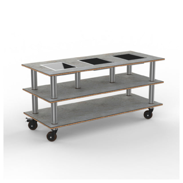 Steelite MGCMLD07GSXH - Modular Triple Warming Unit Grey Slate Brushed Stai, 71.0" X 29.5" X 35.0"