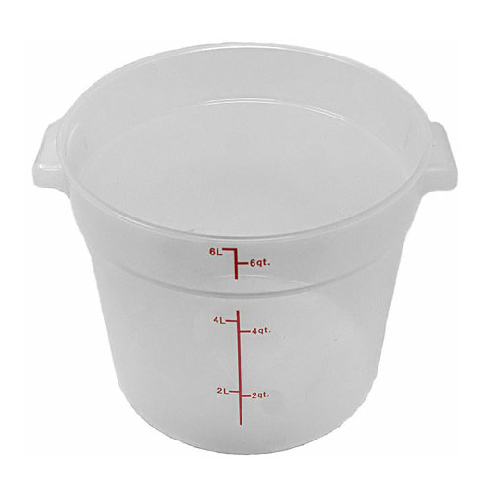 Omcan 80191 (80191) 6 QT Polypropylene Translucent Round Food Storage Container