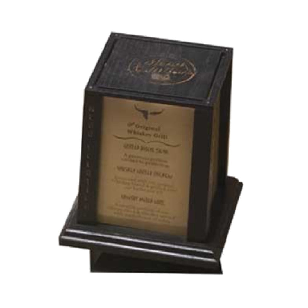 Menu Solutions WT-4S-B_WEATHERED WALNUT Table Tent Holds 5" X 7" Inserts With 4 Views